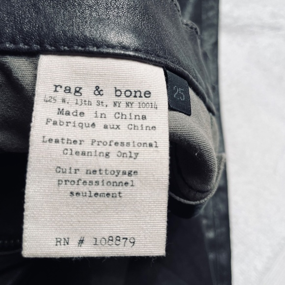 Rag and Bone Skinny Leather Jeans - Picture 4 of 7